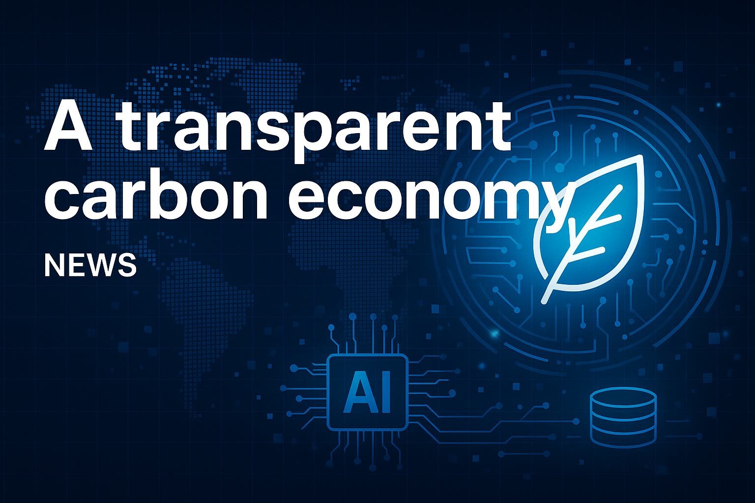 Transparent carbon economy network illustration